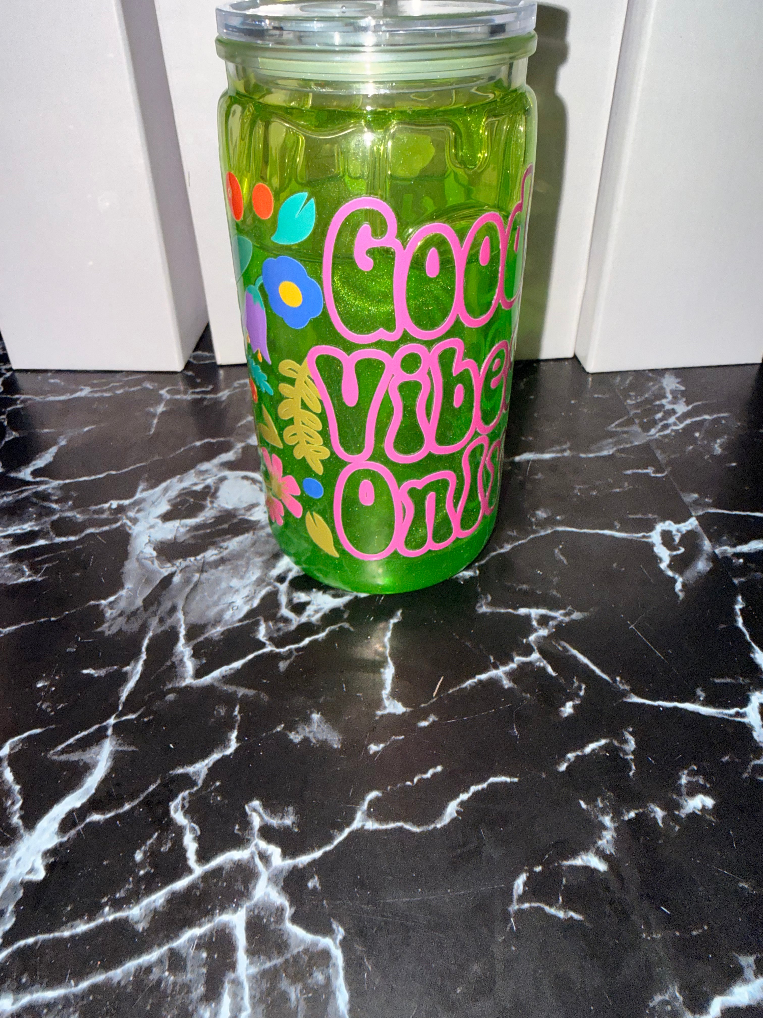 💚 Good Vibes Only Cat Eye Cup ✨