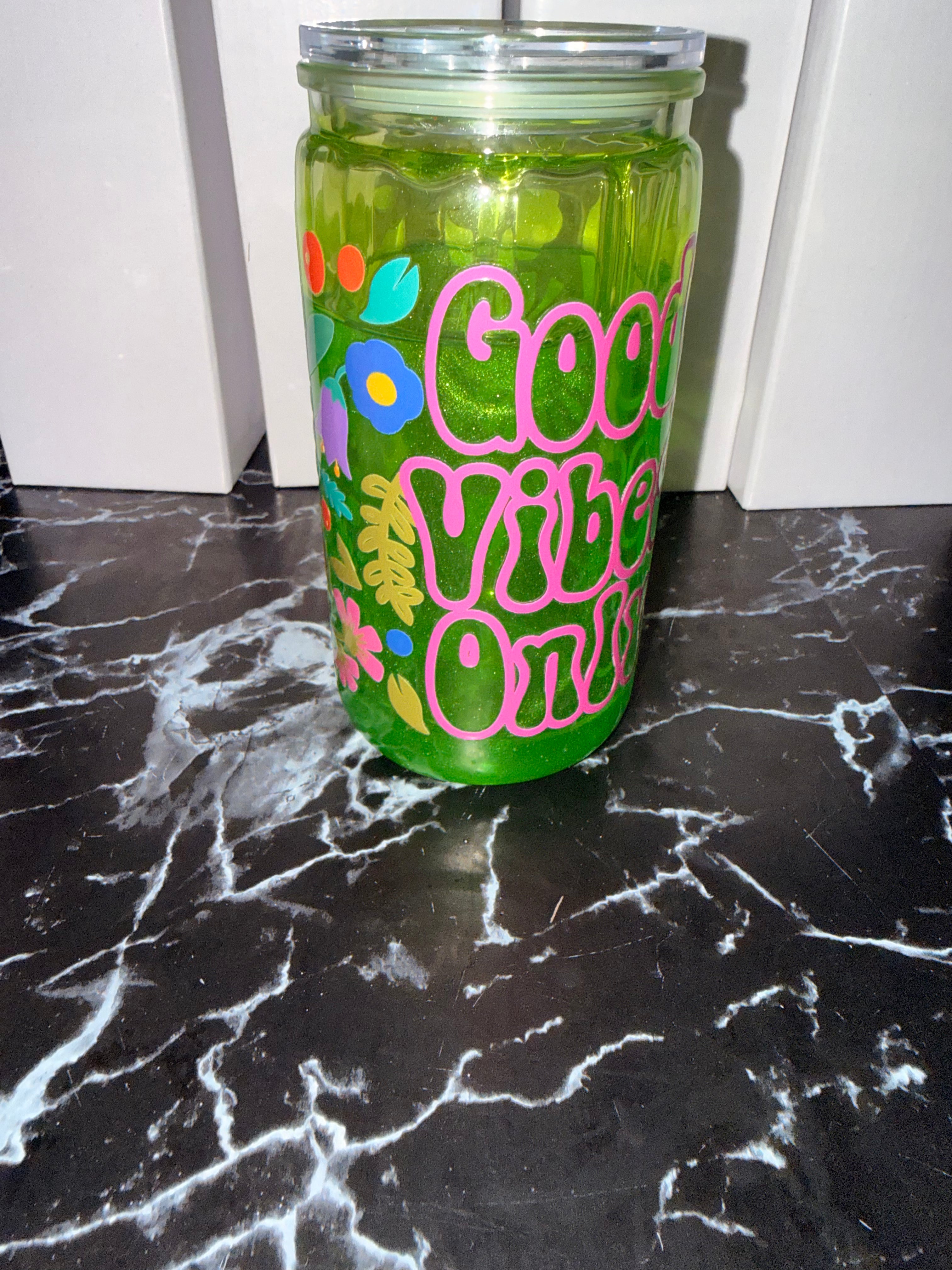 💚 Good Vibes Only Cat Eye Cup ✨