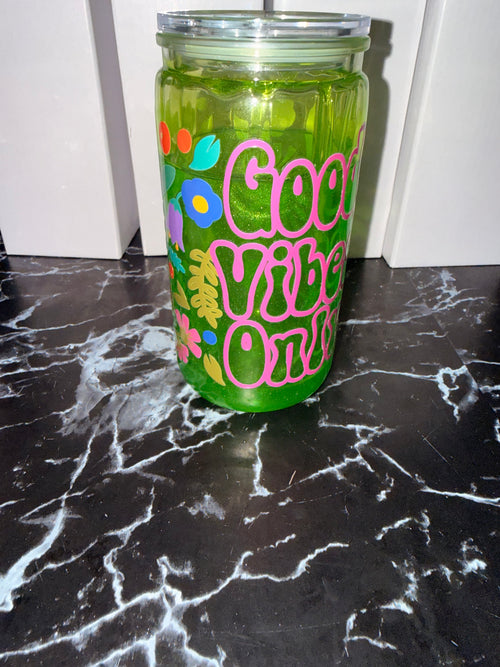 💚 Good Vibes Only Cat Eye Cup ✨