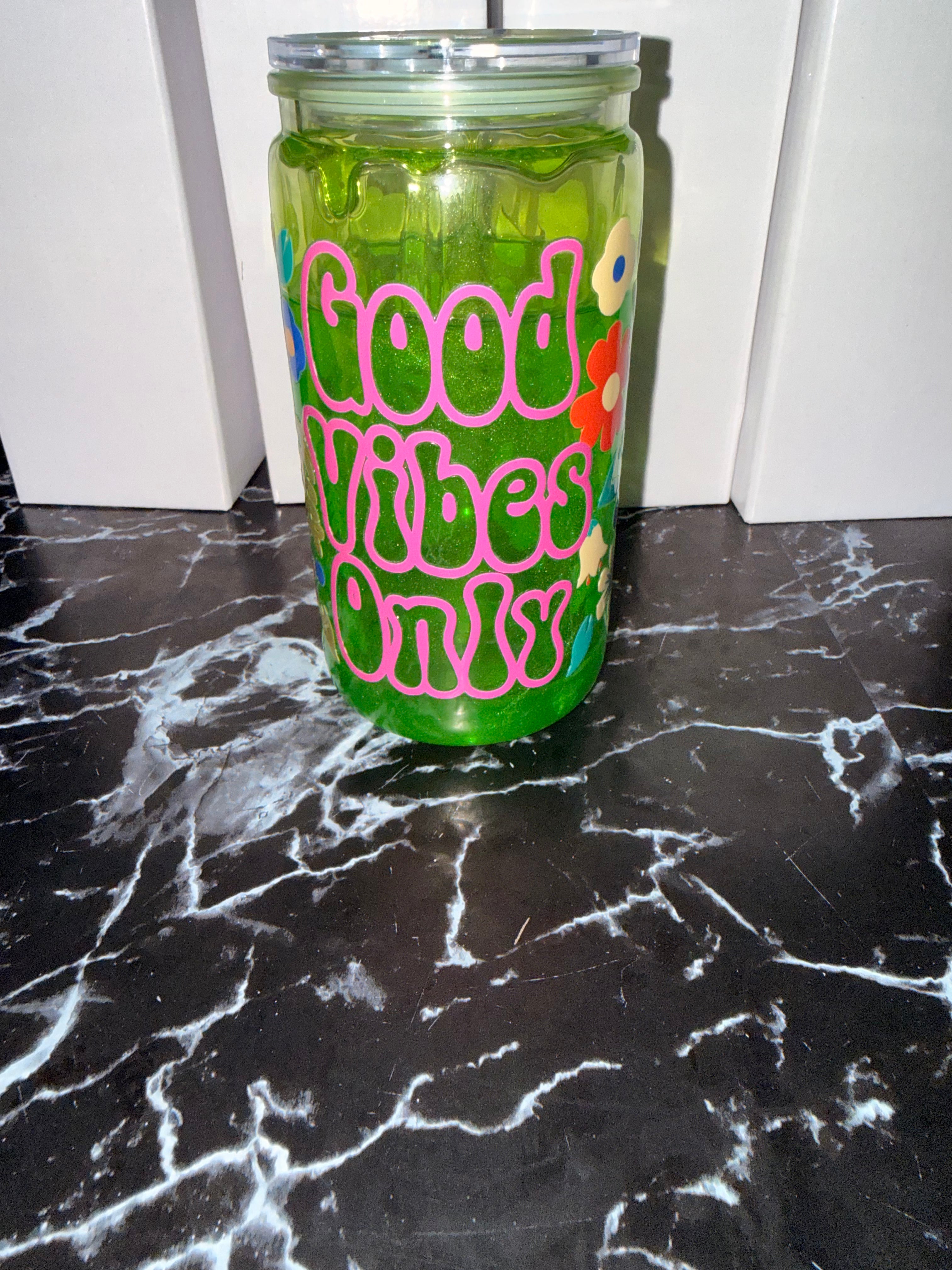 💚 Good Vibes Only Cat Eye Cup ✨