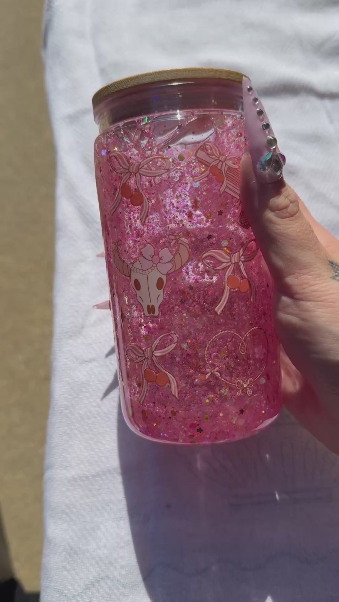 Pink Western Glitter Tumbler✨